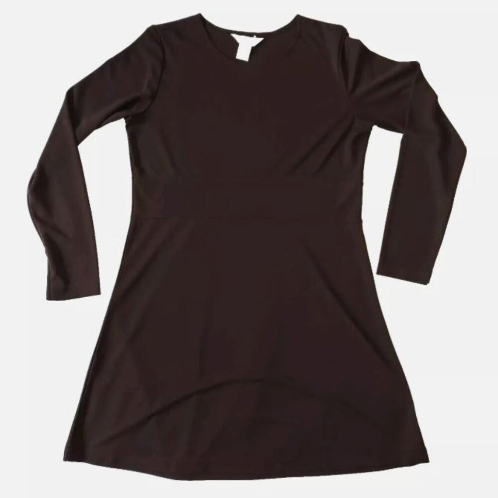 Express Tricot Dress Sz 11/12 Brown Pullover Vintage 90s Mini Long Sleeve EUC